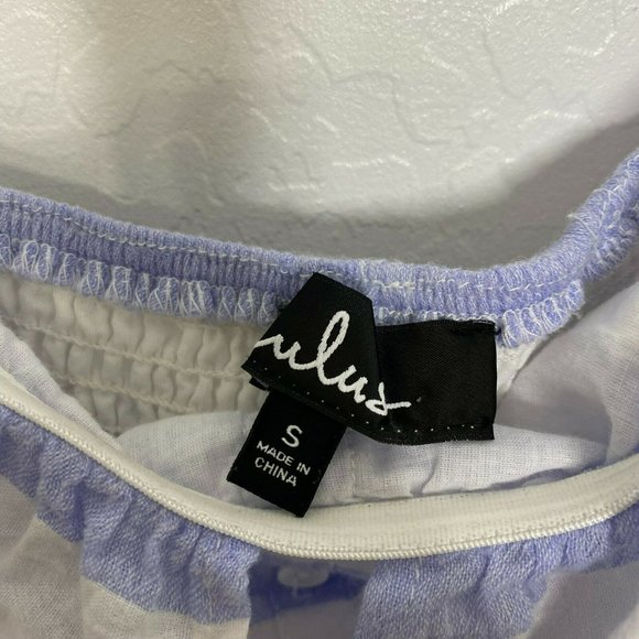 Lulu's Blue and White Striped Off-Shoulder Midi Dress - Picture 5 of 10